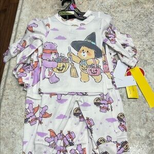 Glow in the dark , Care Bears  Halloween White and Purple Pajamas